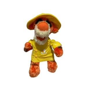 The Disney Store Winnie The Pooh Rainshop Tigger 10” Stuffed Plush Rain Coat